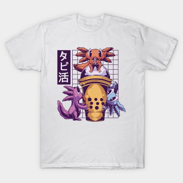 Axolotl Bubble Tea T S T-Shirt by LindenDesigns